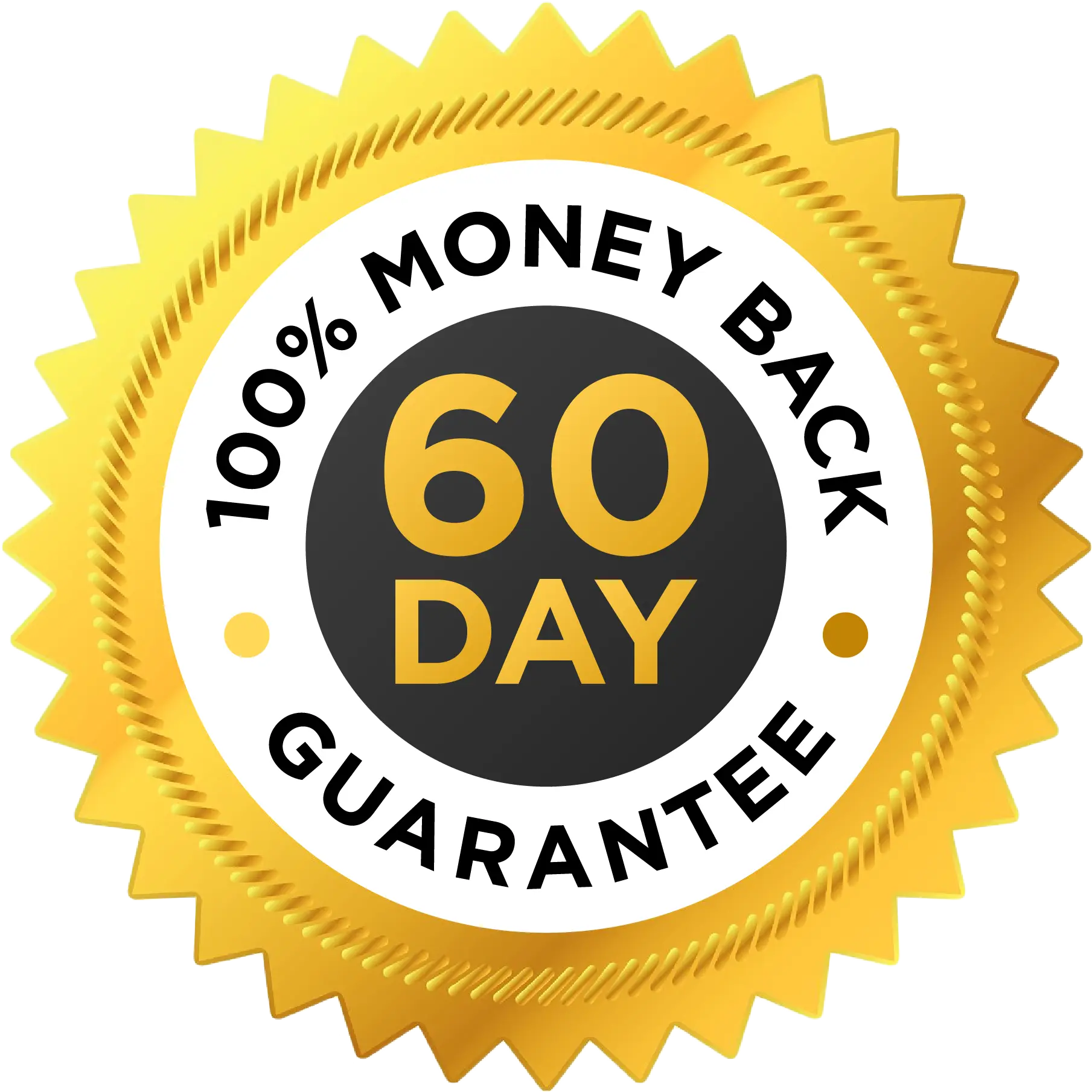 PrimeBiome probiotic 60 day money back guarantee badge for risk free purchase